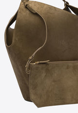 Khaite Medium Lotus Suede Tote Bag Beige H2037-726737_80385