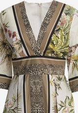Elie Saab Savannah Print V-neck Maxi Dress Multicolor D0716PS25PO013FOULARD_80415