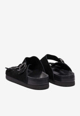 Needles Peace Leather Sandals Black QV077B-BLACK_80420