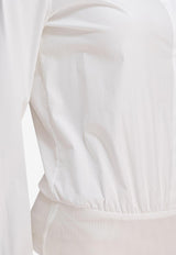 Max Mara Angora Shirt Bodysuit White 2511111453600ANGORA123001_80463