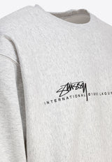 Stüssy Logo Print Crewneck Sweatshirt Gray 191508000620062 ASH HEATHER_80681