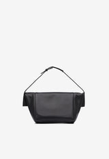 Max Mara Clasp Leather Shoulder Bag Black 2514511043600MMCLASPC001_80725