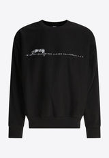 Stüssy Logo Print Crewneck Sweatshirt Black 19150800001 BLACK_80784