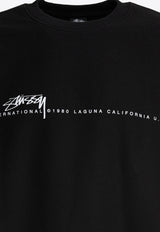 Stüssy Logo Print Crewneck Sweatshirt Black 19150800001 BLACK_80784