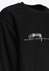 Stüssy Logo Print Crewneck Sweatshirt Black 19150800001 BLACK_80784