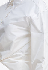 Givenchy Long-Sleeved Silk Shirt with Tied-Bow White BW61DP15YX130_80982