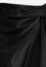 Balenciaga Draped Silk Midi Skirt Black 831248TSO911000_81055