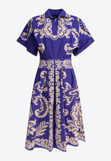 Etro Printed Midi Shirt Dress Blue WRHA038599SP5E3X0883_81078