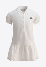 Moncler Kids Girls Logo Patch Polo Dress White 8I00014-89AL2034_81136