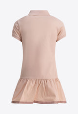 Moncler Kids Girls Logo Patch Mini Polo Dress Pink 8I00014-89AL2514_81130