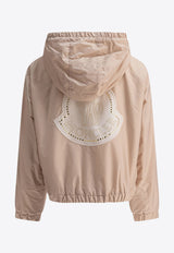 Moncler Kids Boys Logo Print Windbreaker Jacket Pink SARIA1A00080-53A5E21G_81172