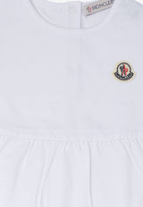 Moncler Kids Girls Logo Patch Blouse and Shorts Set White 8M00012-89AUMF05_81194