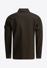 Stone Island Logo Zip-Up Overshirt Green 1200012S0063V0054_81336