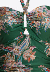 Zimmermann Rhiannon Wide Link Floral One-Piece Swimsuit Green 0171WSS251TEAMULPAI_81236