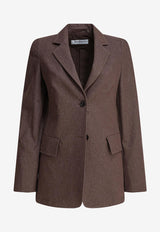 Max Mara Agguati Denim-Effect Blazer Brown 2511041023600AGGUATI002_81369