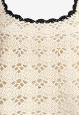 Zimmermann Rhiannon Crochet Knit Tank Top Cream 3549TSS251CRBL_81412