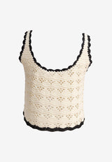 Zimmermann Rhiannon Crochet Knit Tank Top Cream 3549TSS251CRBL_81412