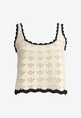 Zimmermann Rhiannon Crochet Knit Tank Top Cream 3549TSS251CRBL_81412