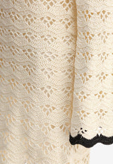 Zimmermann Rhiannon Crochet Knit Mini Dress Cream 3173DSS251CRBL_81436