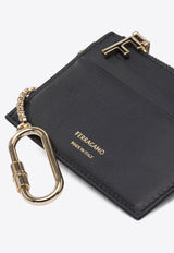 Ferragamo Leather Cardholder with Keychain Black 0779949_81440