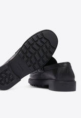 Ferragamo Duglas Gancini Leather Loafers Black 0768108_81444