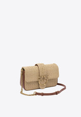 PINKO Mini Love Shoulder Bag in Raffia Beige 104340A2CFC50Q_81558