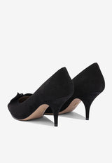 Ferragamo Gwen 70 Suede Pumps Black 0785007_81561