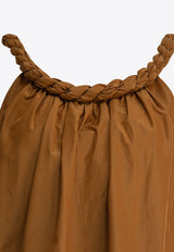 Loulou de Saison Garino Voile Gathered Top Brown GARINOOCHER_81706