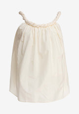 Loulou de Saison Garino Voile Gathered Top Ivory GARINOIVORY_81711