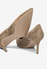 Gianvito Rossi Gianvito 70 Suede Pumps Pink G2677070RICCAMEL_81930