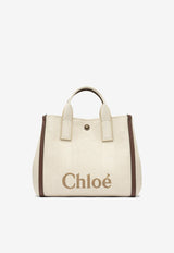 Chloé Carry Raffia-Effect Logo Tote Bag Beige CH25US910P1924P_81945