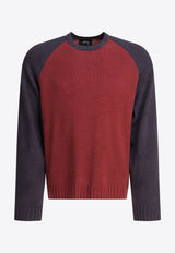 Stüssy Colorblocked Raglan Sweater Red 1172640629 BRICK_82075