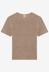 Wool Crewneck Short-Sleeved Top