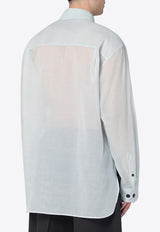 Dries Van Noten Semi-Sheer Long-Sleeved Shirt Light Blue 207211160/Q_DRVNO-565