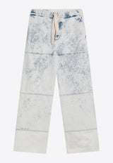 Dries Van Noten Straight-Leg Bleached Drawstring Jeans Blue 209641564/Q_DRVNO-514