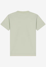 تي شيرت برقبة دائرية ورقعة شعار الماركة للأولاد