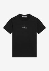 Stone Island Junior Boys Compass Print Crewneck T-shirt Black 2100010-BS0261/R_STONE-V0029