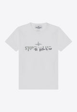 Stone Island Junior Boys Logo Print T-shirt White 2100010S0150/Q_STONE-V0001