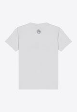 Stone Island Junior Boys Logo Print T-shirt White 2100010S0150/Q_STONE-V0001
