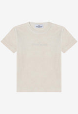 تي شيرت برقبة دائرية وشعار مطبوع للأولاد