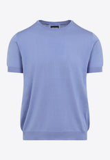 Silk-Blend Short-Sleeved Sweater