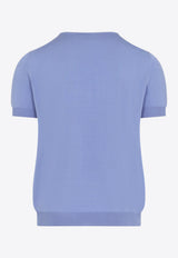 Silk-Blend Short-Sleeved Sweater