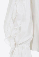 Ruffled Creponne Blouse