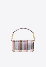Small Locò Laminated Elaphe Leather Shoulder Bag