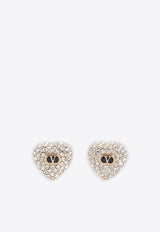 Crystal Heart Stud Earrings
