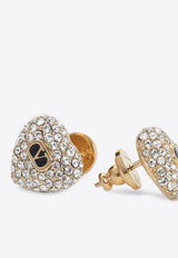 Crystal Heart Stud Earrings