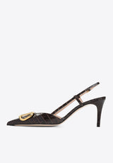 VLogo 80 Slingback Pumps in Croc-Embossed Leather