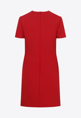 Wool Mini Dress with Metal V