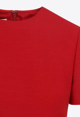 Wool Mini Dress with Metal V