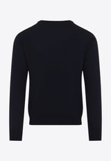 Metallic V Patch Wool Sweater